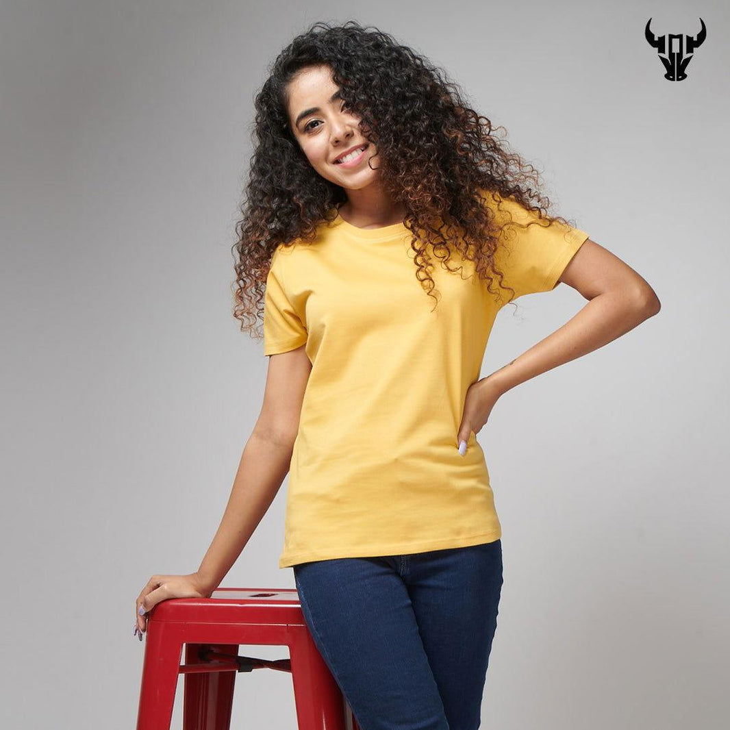 Happy Yellow Women's Half Sleeve T-Shirt - House Of Hustlers