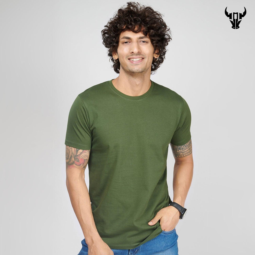 Jungle Green Men's Half Sleeve T-Shirt - House Of Hustlers