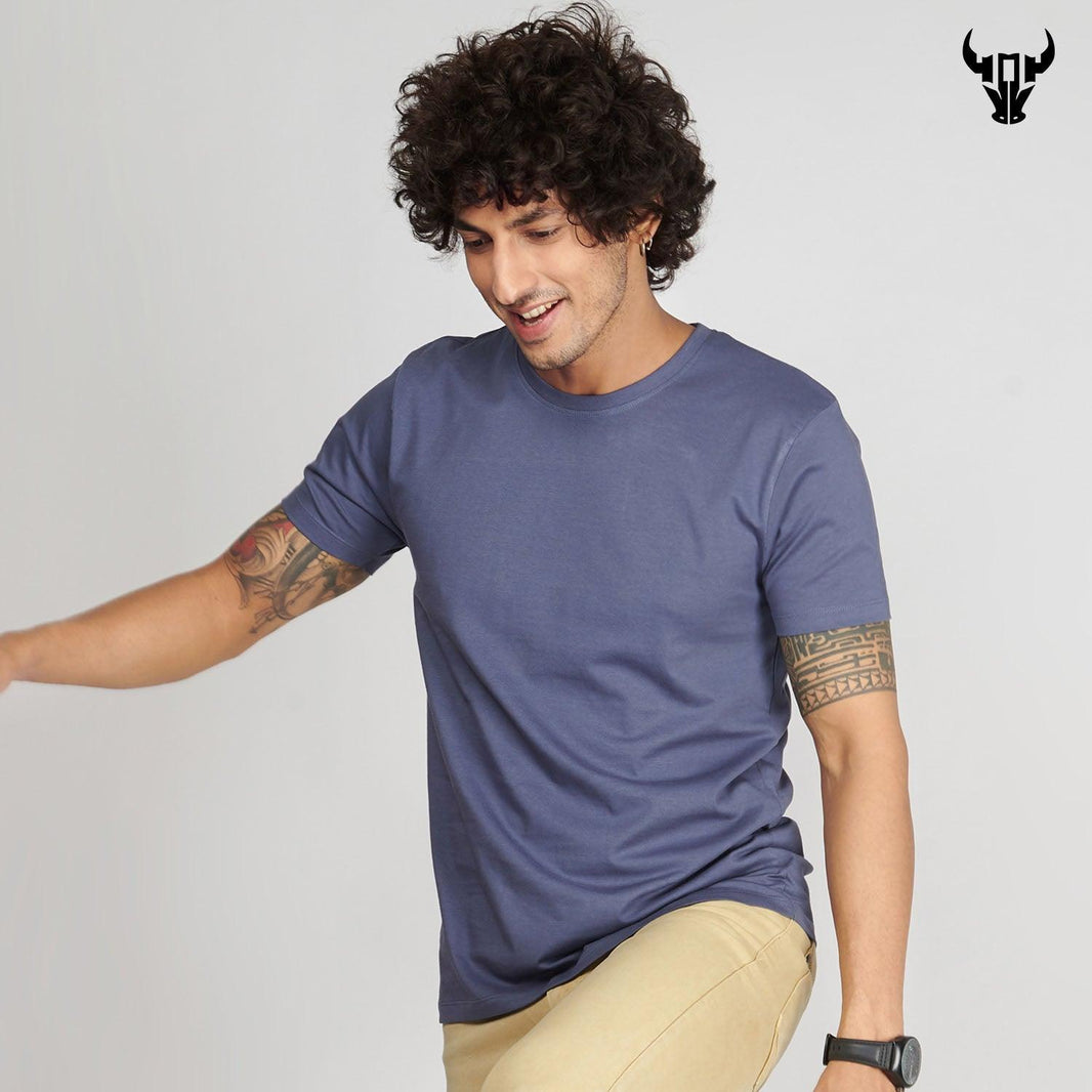 Light Slate Men's Half Sleeve T-Shirt - House Of Hustlers