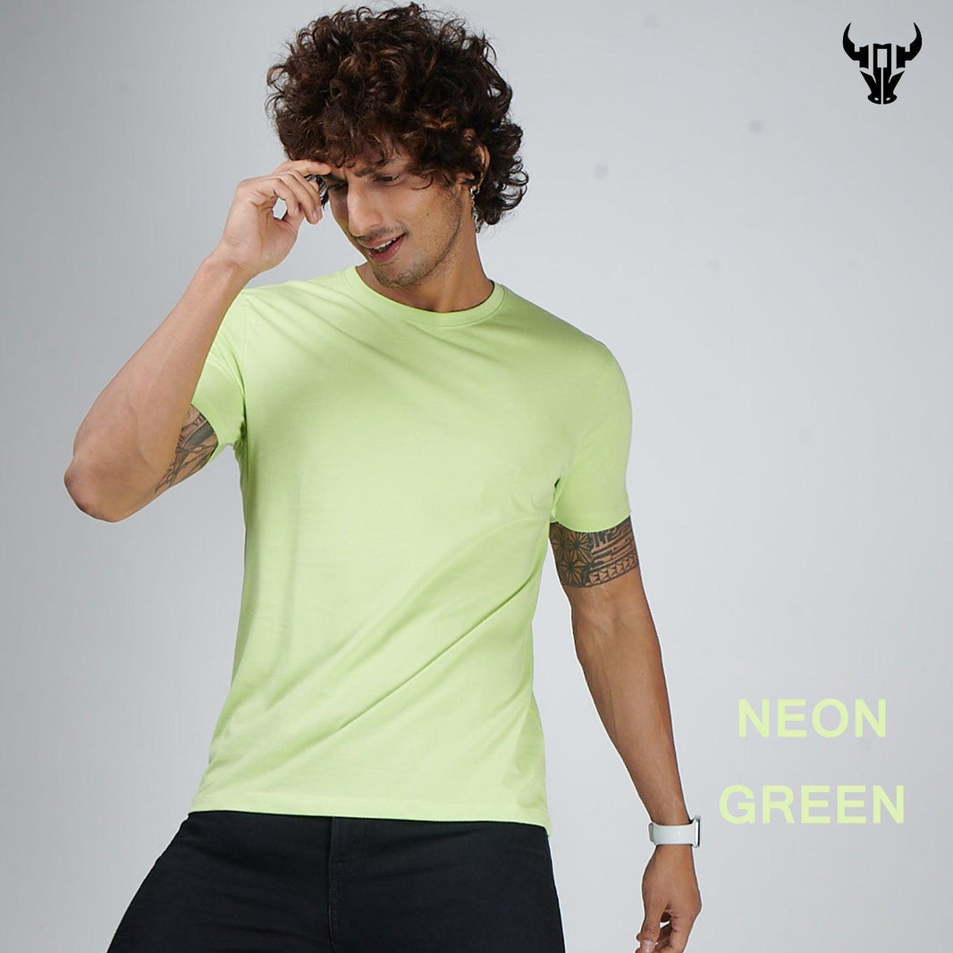 Neon Green Men's Half Sleeve T-Shirt - House Of Hustlers