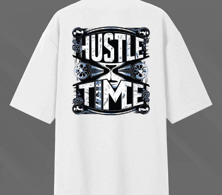 'Hustle Time' Unisex Oversized Graphic Tee