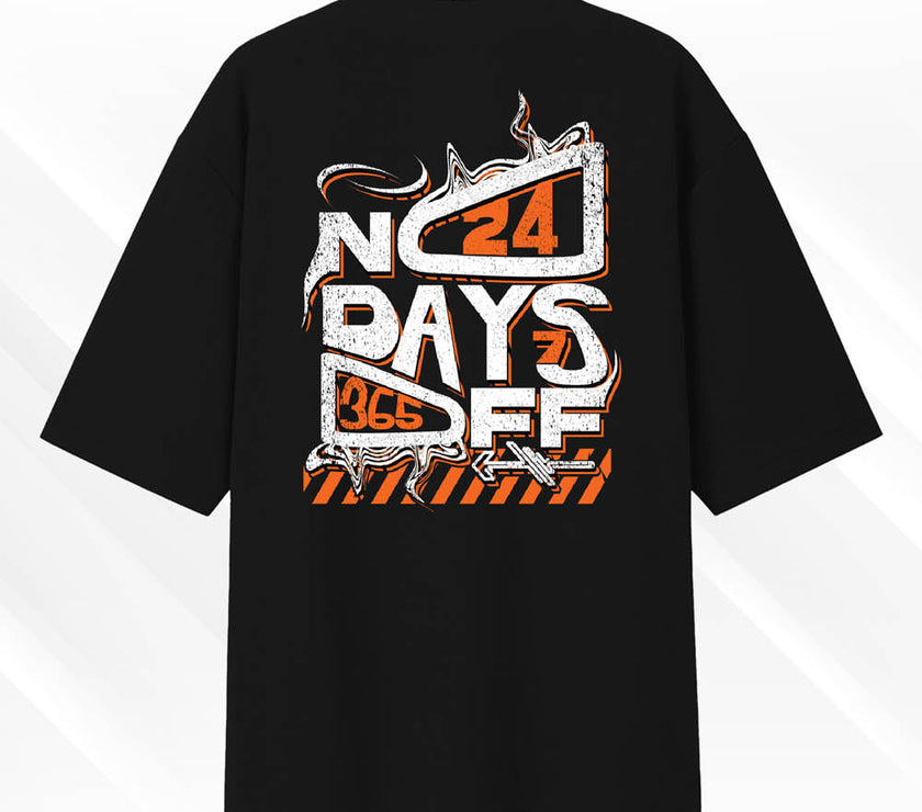 'No Days Off' Unisex Oversized Graphic Tee