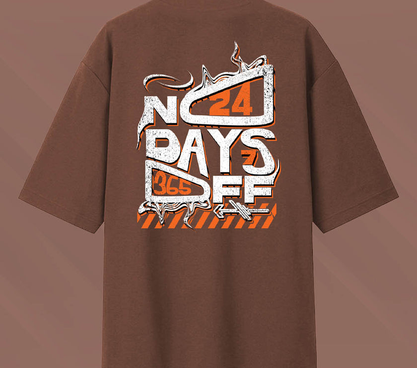 'No Days Off' Unisex Oversized Graphic Tee