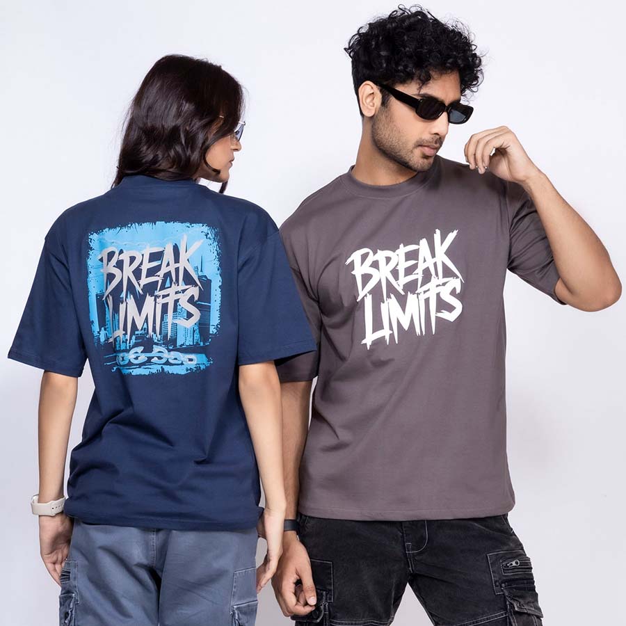 'Break Limits' Unisex Oversized Graphic Tee - House Of Hustlers