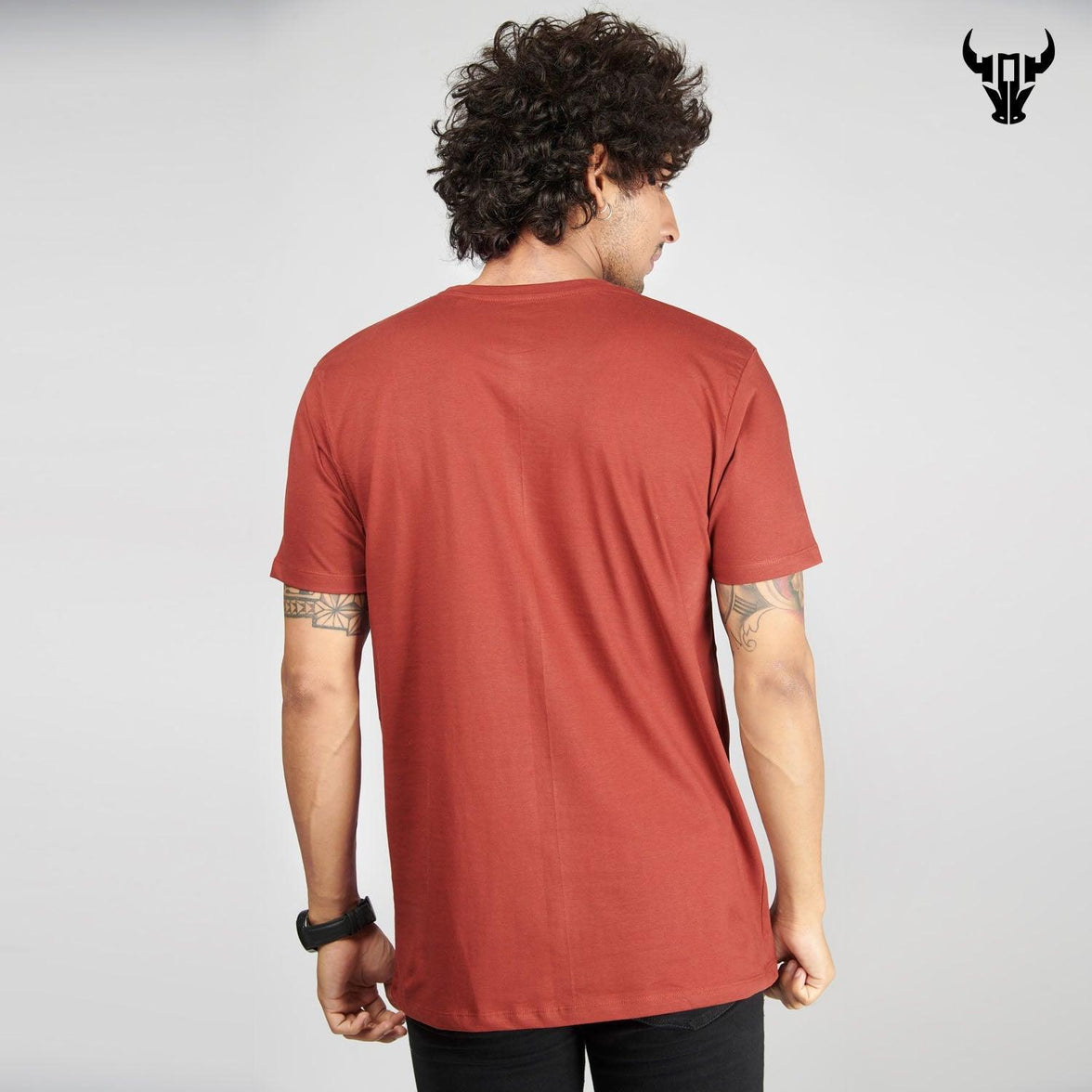 Brick Red Men's Half Sleeve T-Shirt - House Of Hustlers