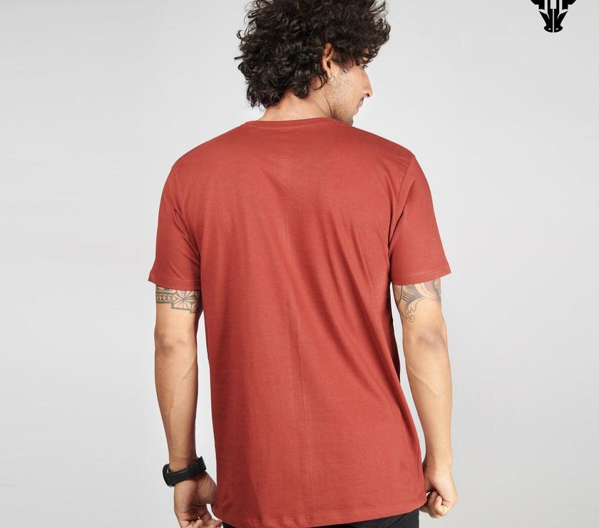 Brick Red Men's Half Sleeve T-Shirt - House Of Hustlers