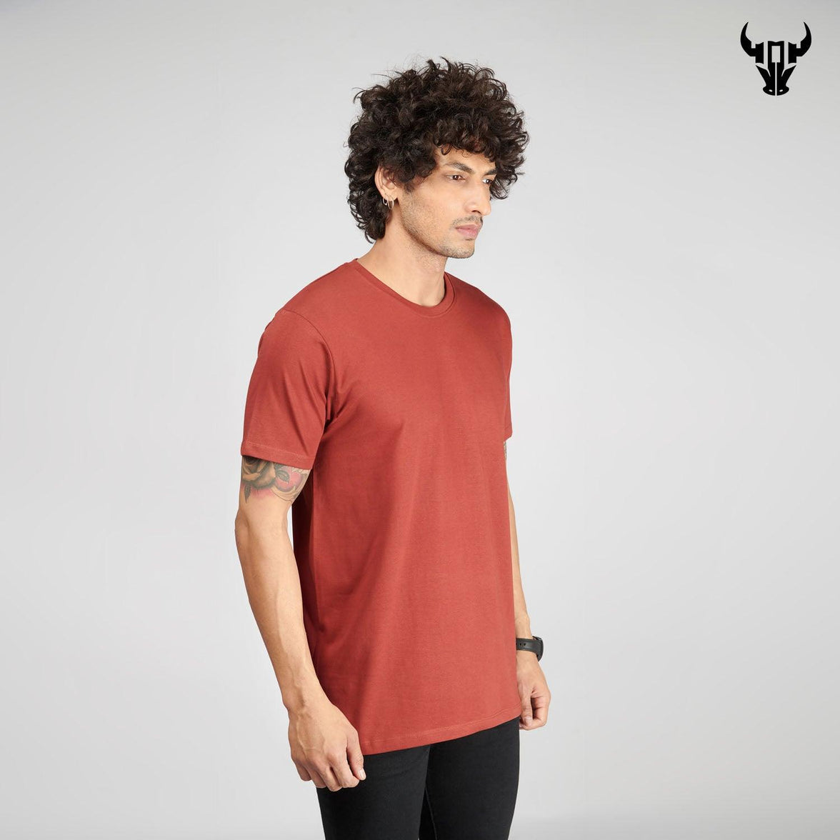 Brick Red Men's Half Sleeve T-Shirt - House Of Hustlers