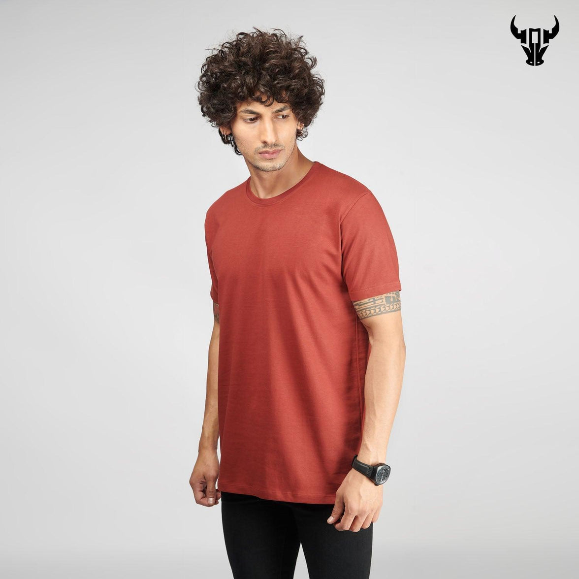 Brick Red Men's Half Sleeve T-Shirt - House Of Hustlers