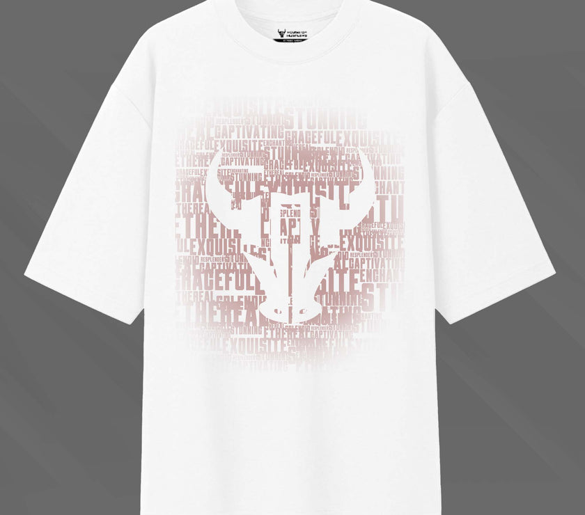 'Bull Typo' Unisex Oversized Graphic Tee