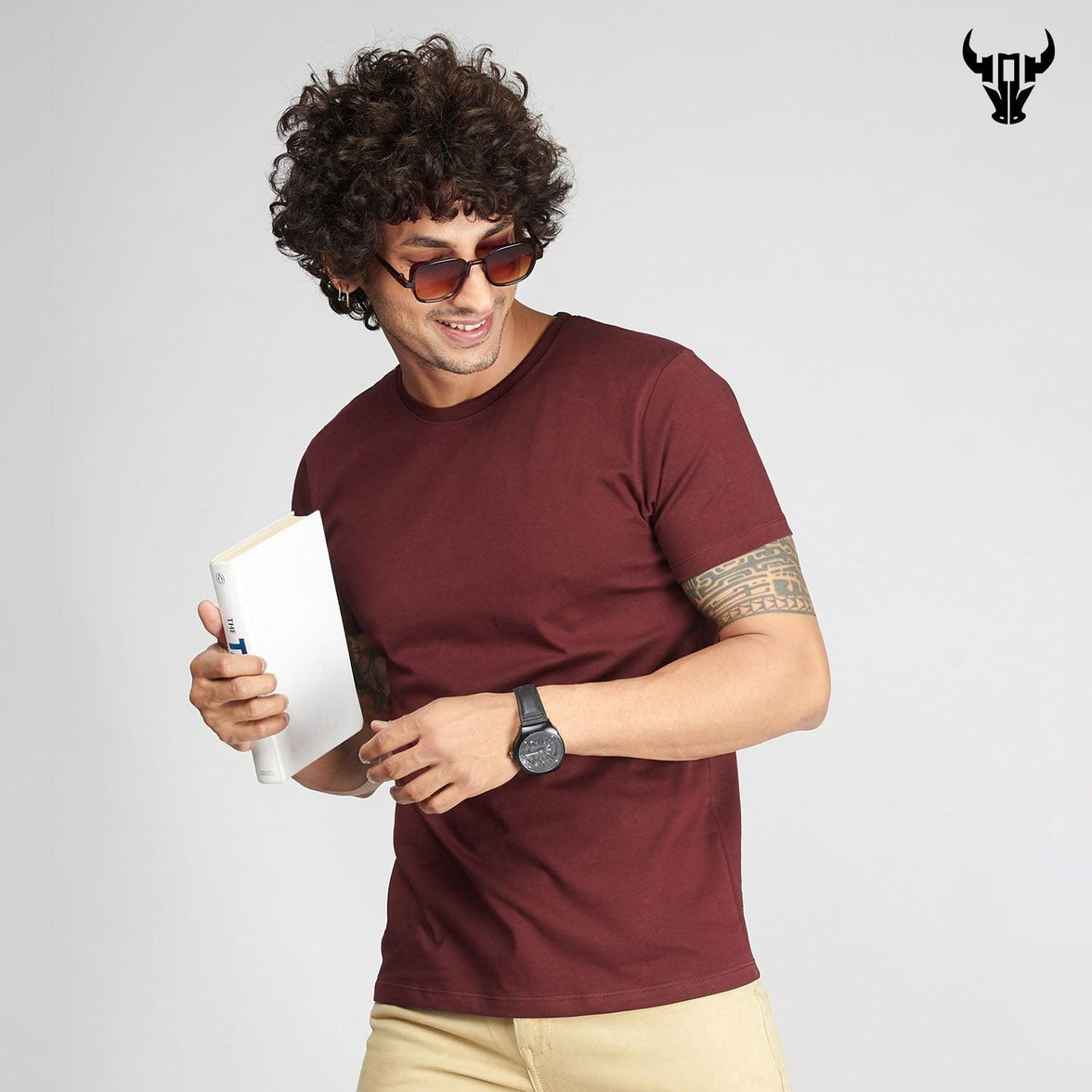 Burgundy Men's  Half Sleeve T-Shirt - House Of Hustlers