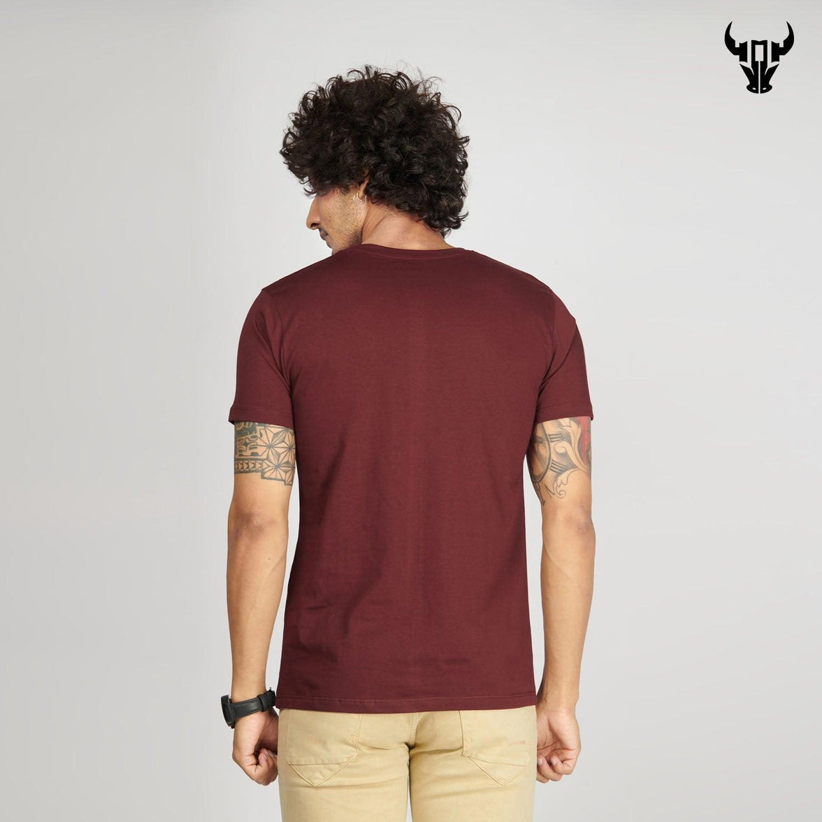 Burgundy Men's  Half Sleeve T-Shirt - House Of Hustlers