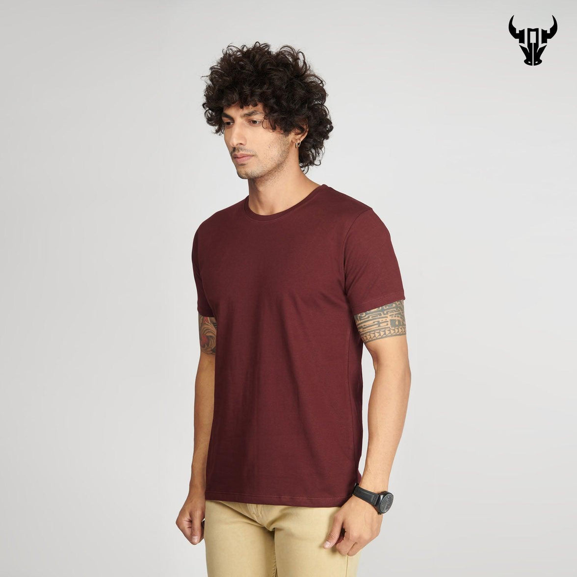 Burgundy Men's  Half Sleeve T-Shirt - House Of Hustlers