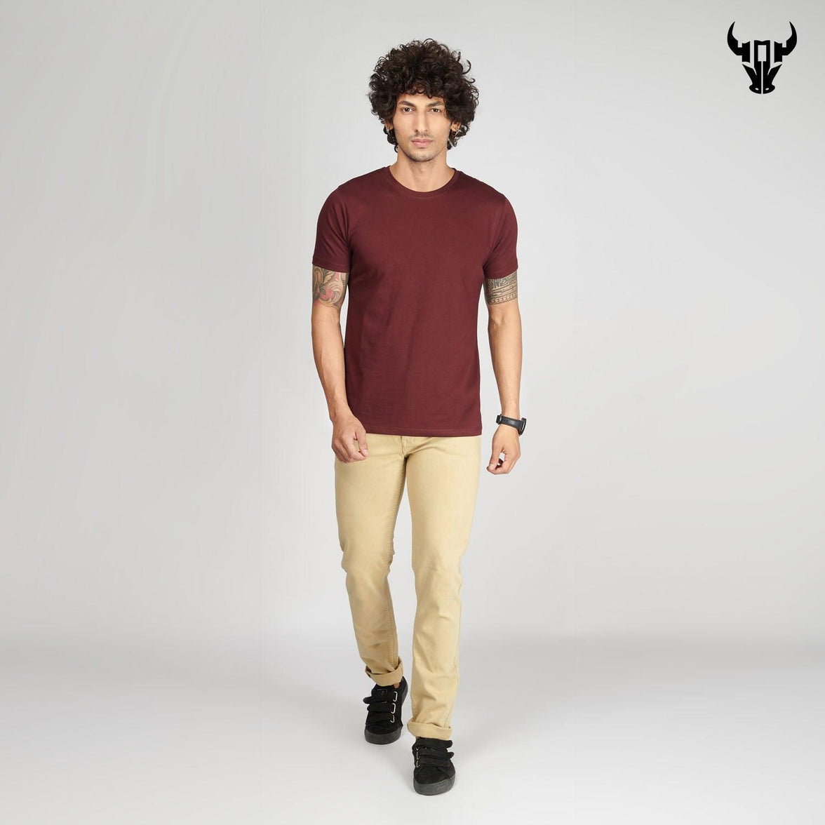 Burgundy Men's  Half Sleeve T-Shirt - House Of Hustlers