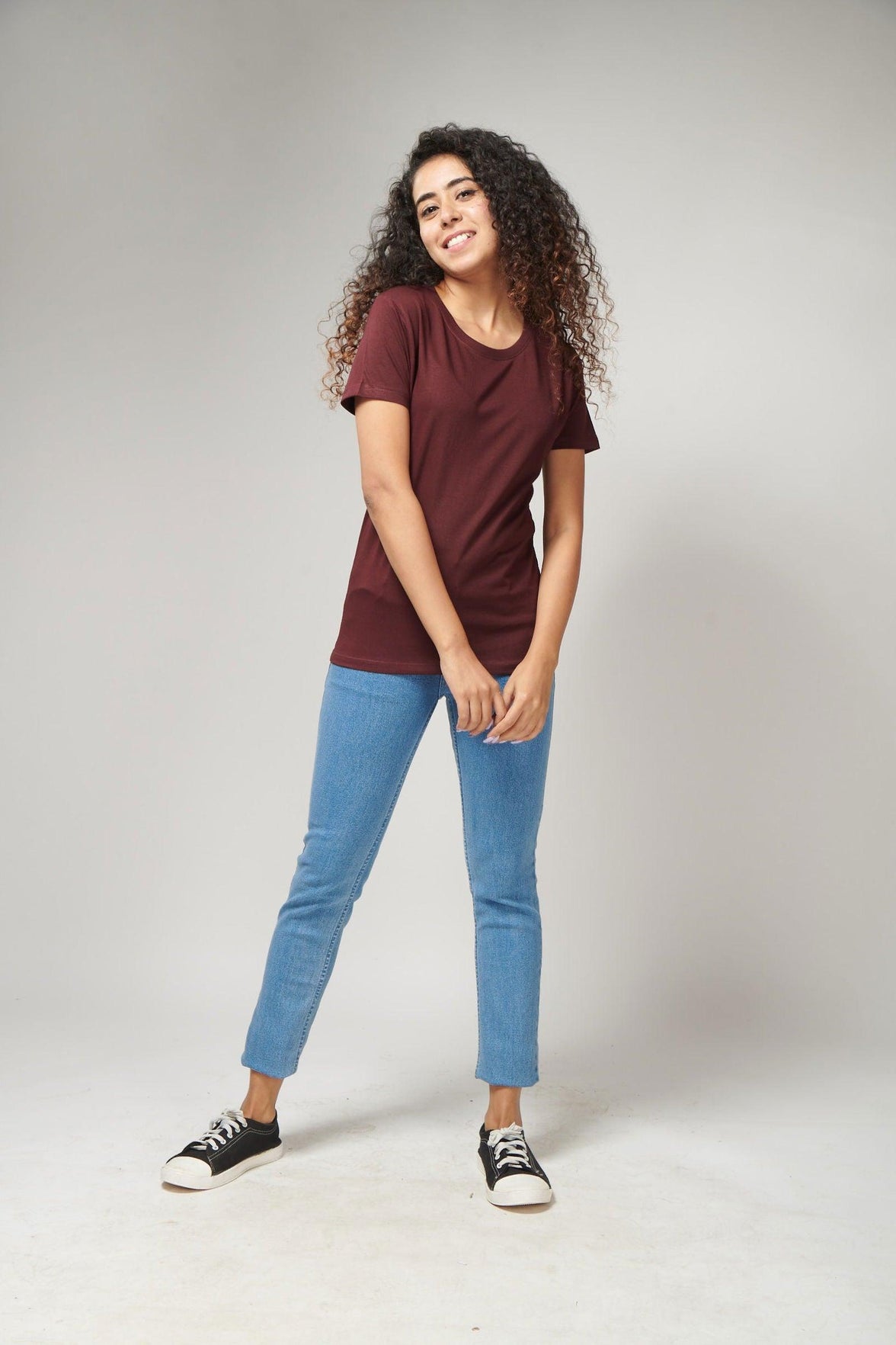 Burgundy Women's Half Sleeve T-Shirt - House Of Hustlers