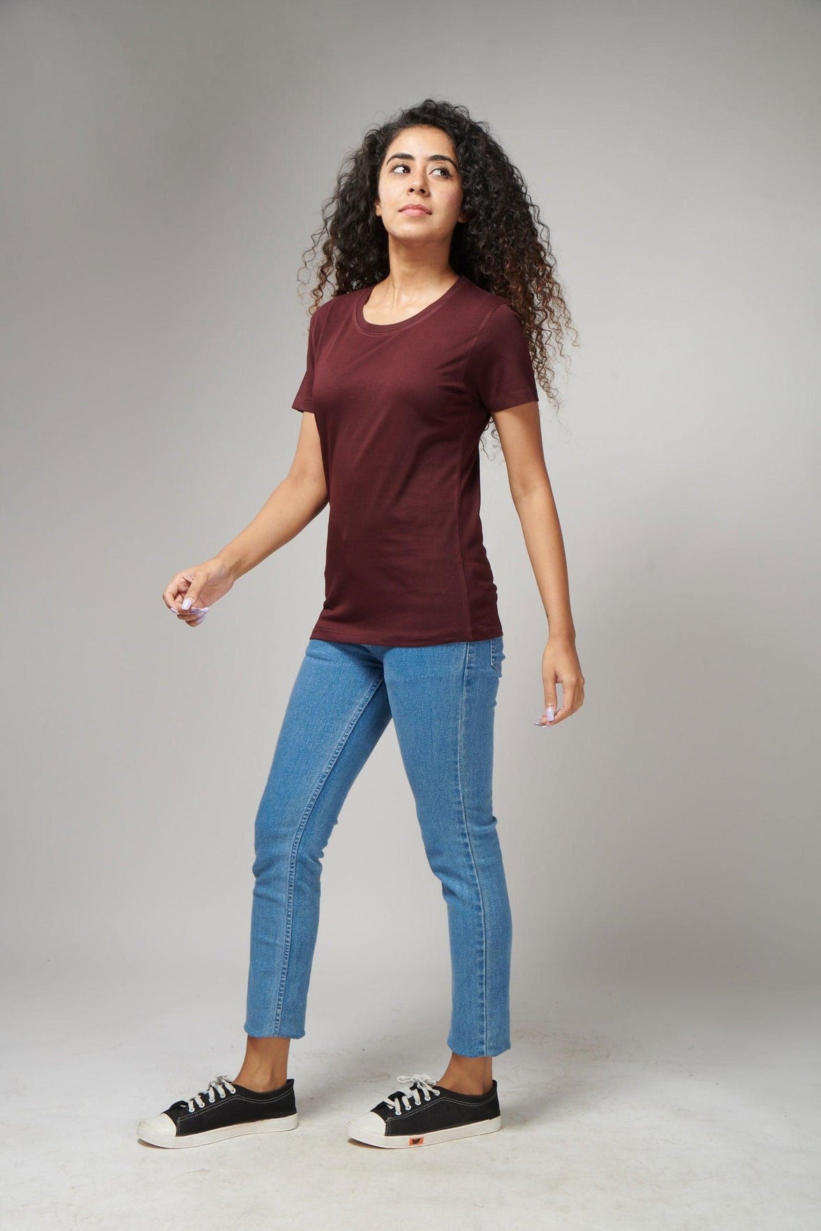 Burgundy Women's Half Sleeve T-Shirt - House Of Hustlers