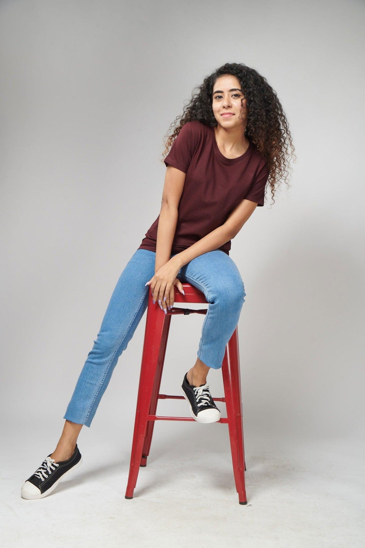 Burgundy Women's Half Sleeve T-Shirt - House Of Hustlers