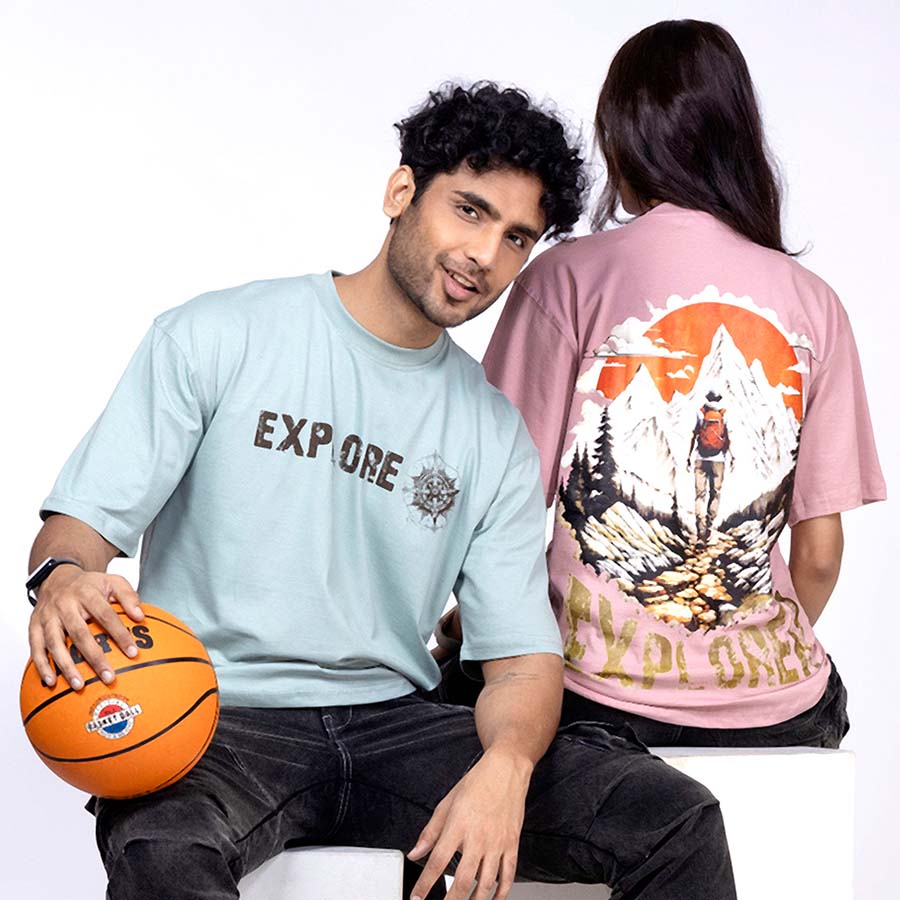 'Explorer' Unisex Oversized Graphic Tee - House Of Hustlers