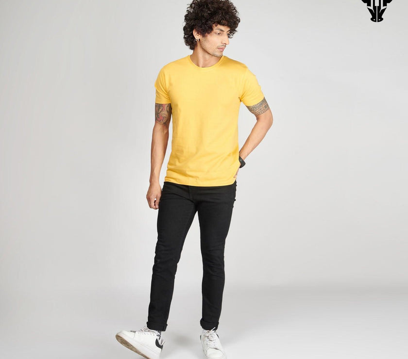 Happy Yellow Men's Half Sleeve T-Shirt - House Of Hustlers