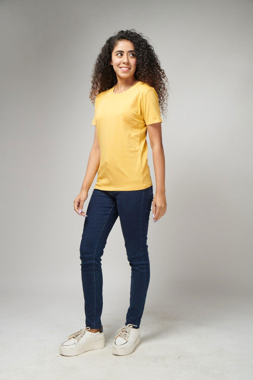 Happy Yellow Women's Half Sleeve T-Shirt - House Of Hustlers