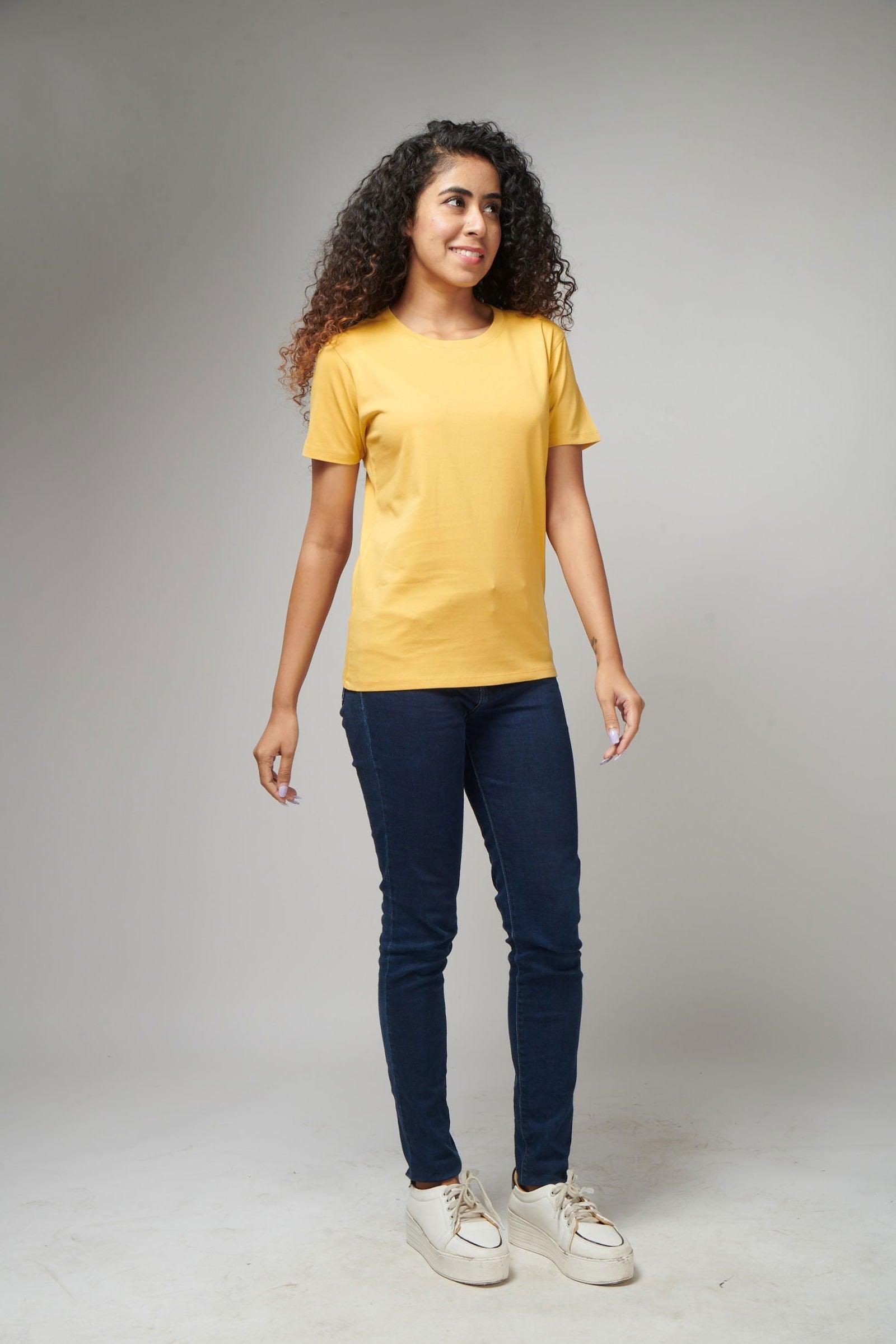 Happy Yellow Women's Half Sleeve T-Shirt - House Of Hustlers