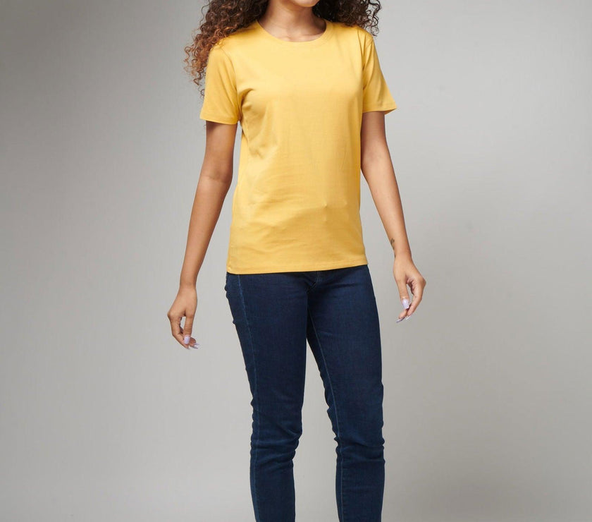 Happy Yellow Women's Half Sleeve T-Shirt - House Of Hustlers