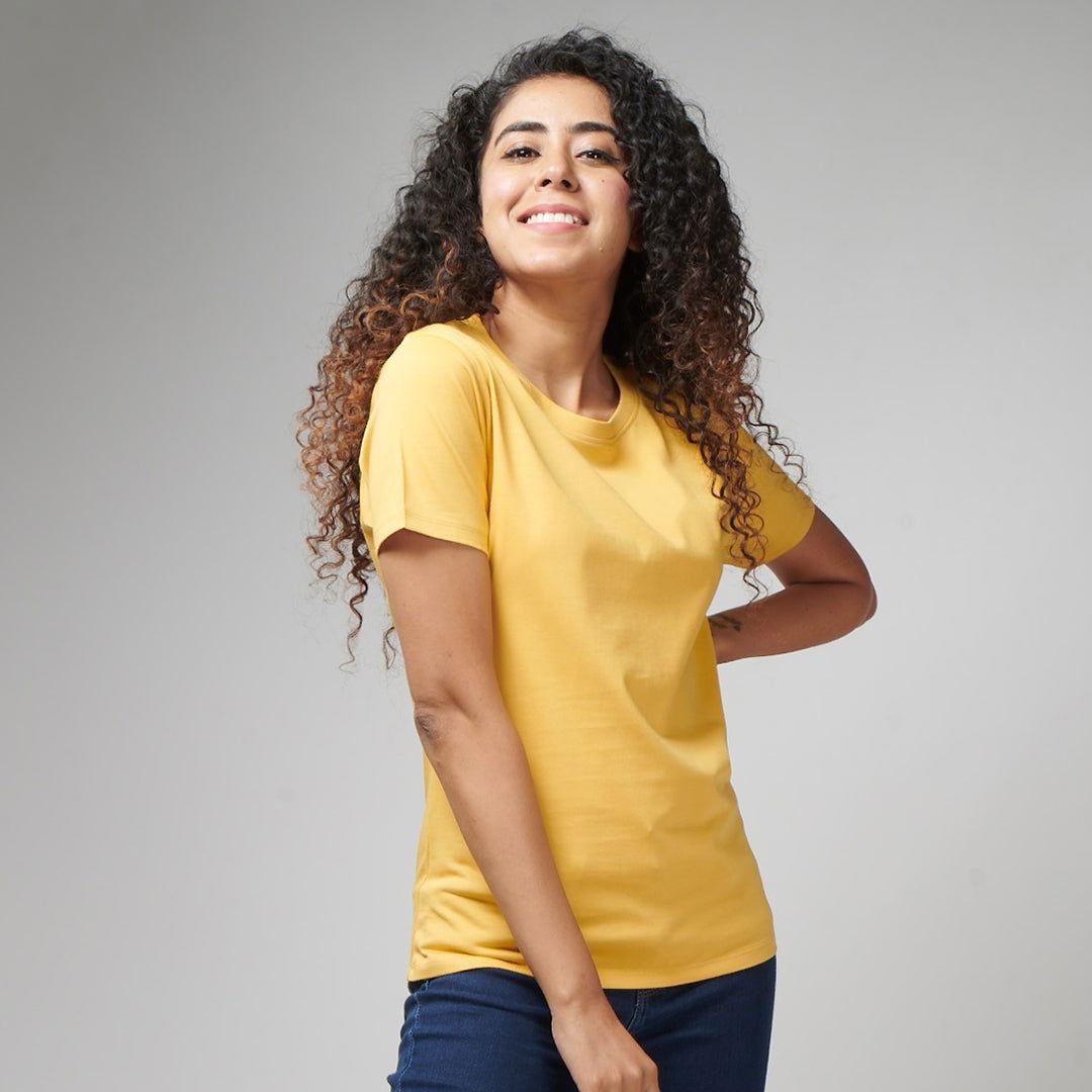 Happy Yellow Women's Half Sleeve T-Shirt - House Of Hustlers