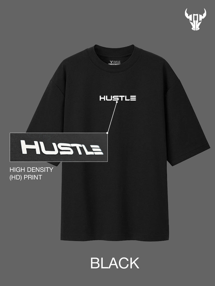 'Hustle' Black Unisex Oversized Tee - House Of Hustlers