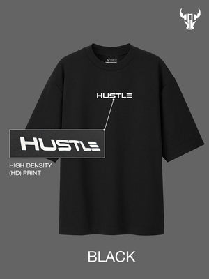 'Hustle' Black Unisex Oversized Tee - House Of Hustlers