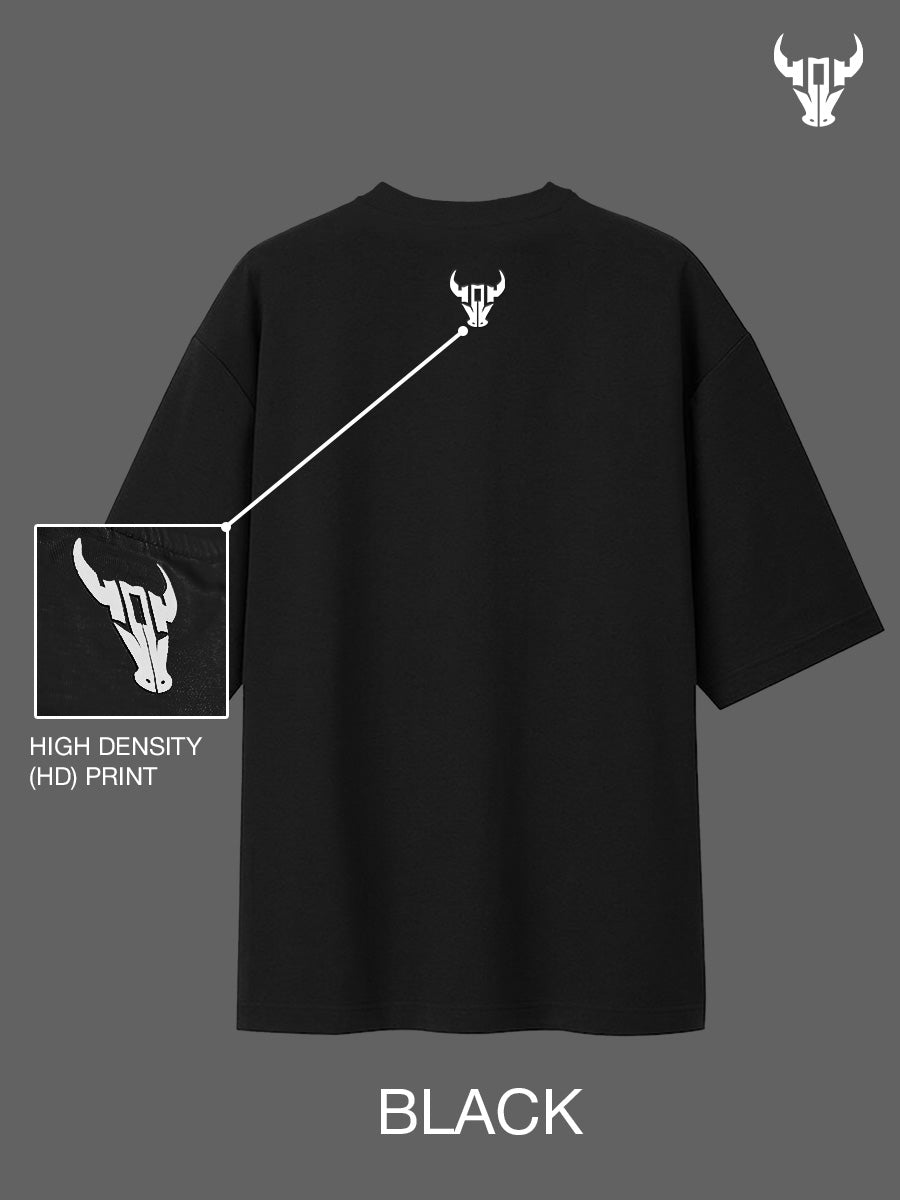 'Hustle' Black Unisex Oversized Tee - House Of Hustlers