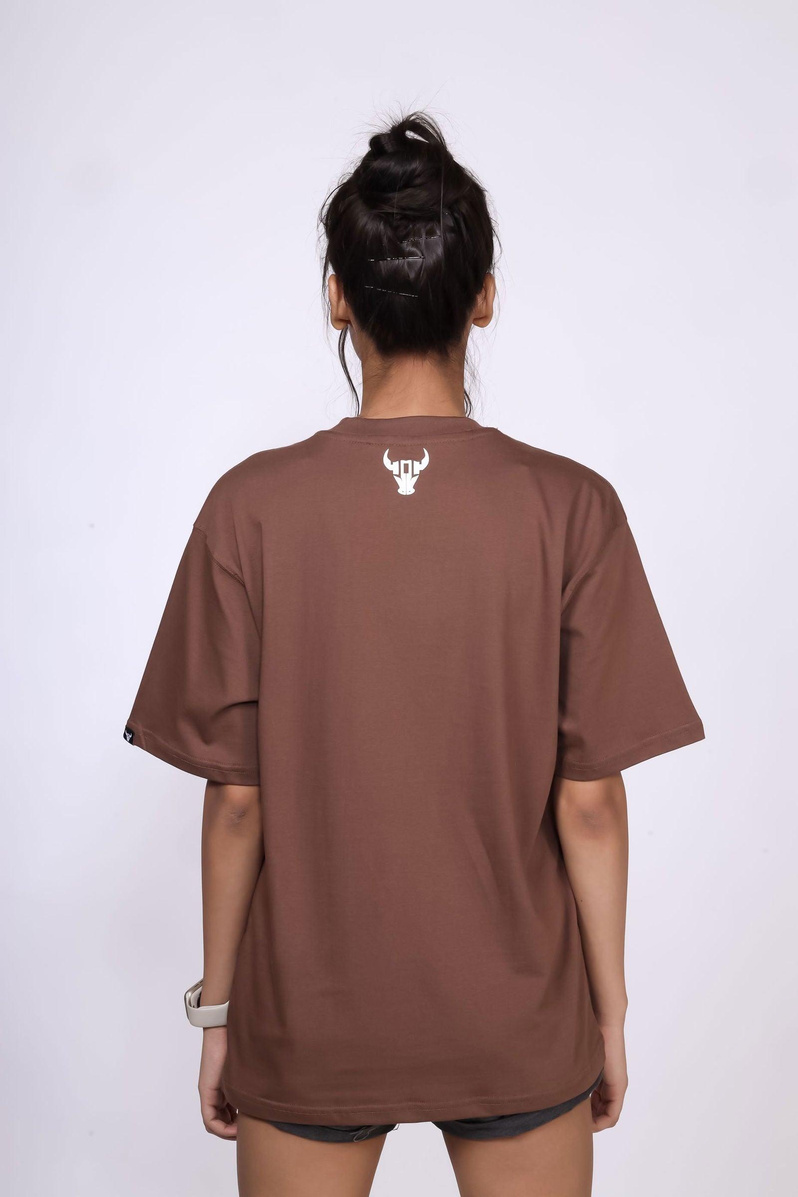 'Hustle' Brown Unisex Oversized Tee - House Of Hustlers