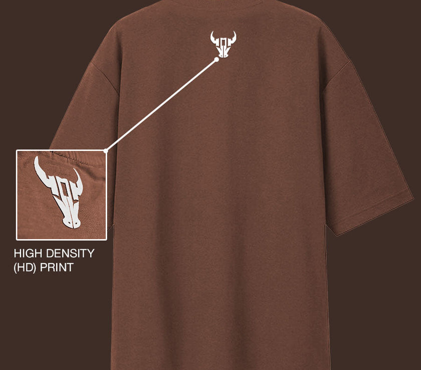 'Hustle' Brown Unisex Oversized Tee - House Of Hustlers
