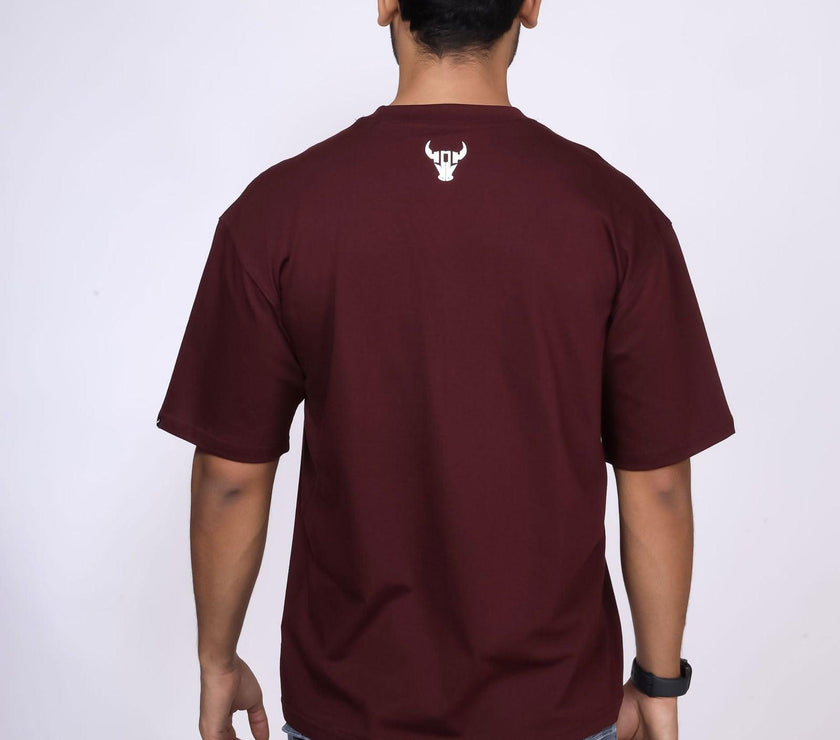 'Hustle' Burgundy Unisex Oversized Tee - House Of Hustlers