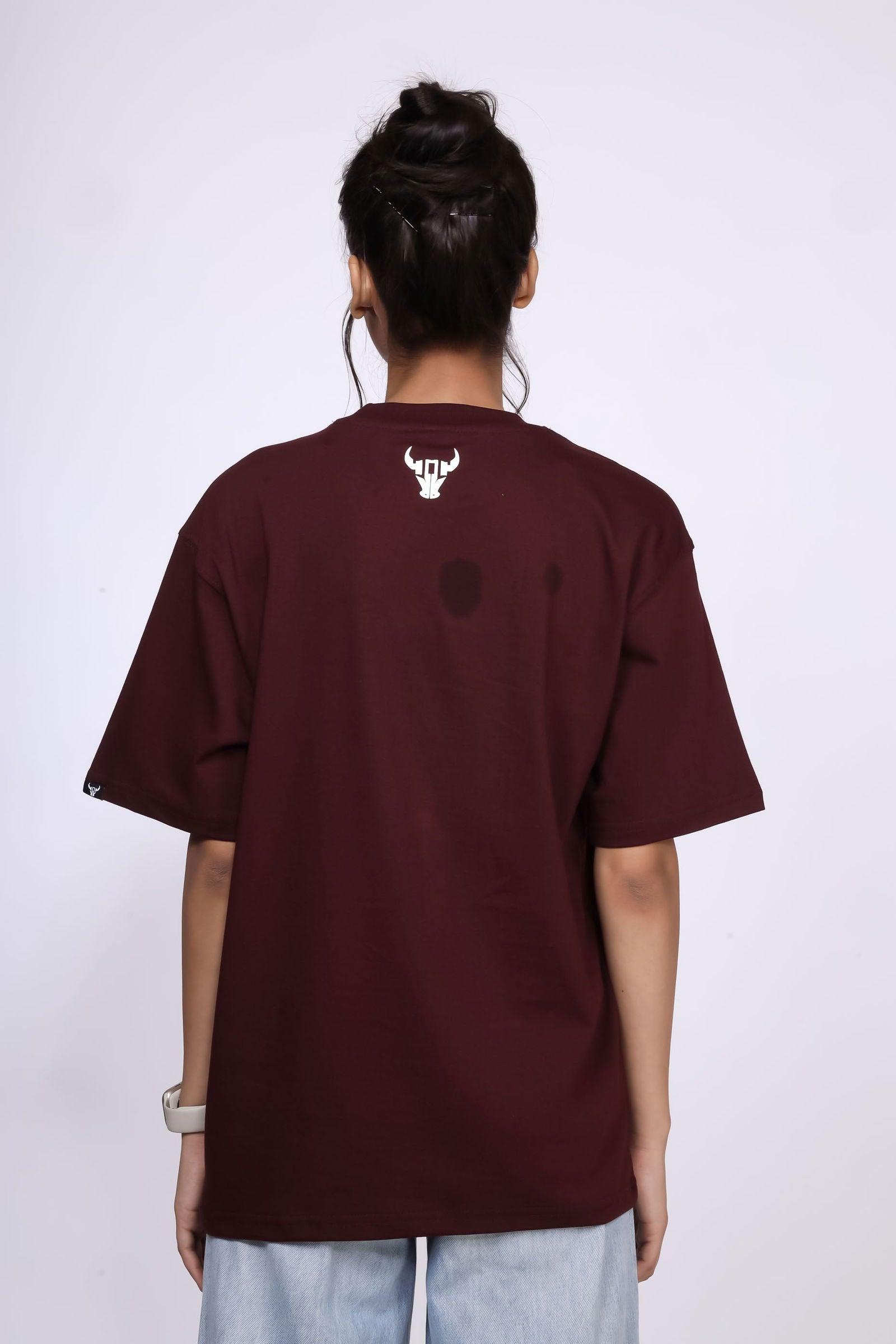 'Hustle' Burgundy Unisex Oversized Tee - House Of Hustlers