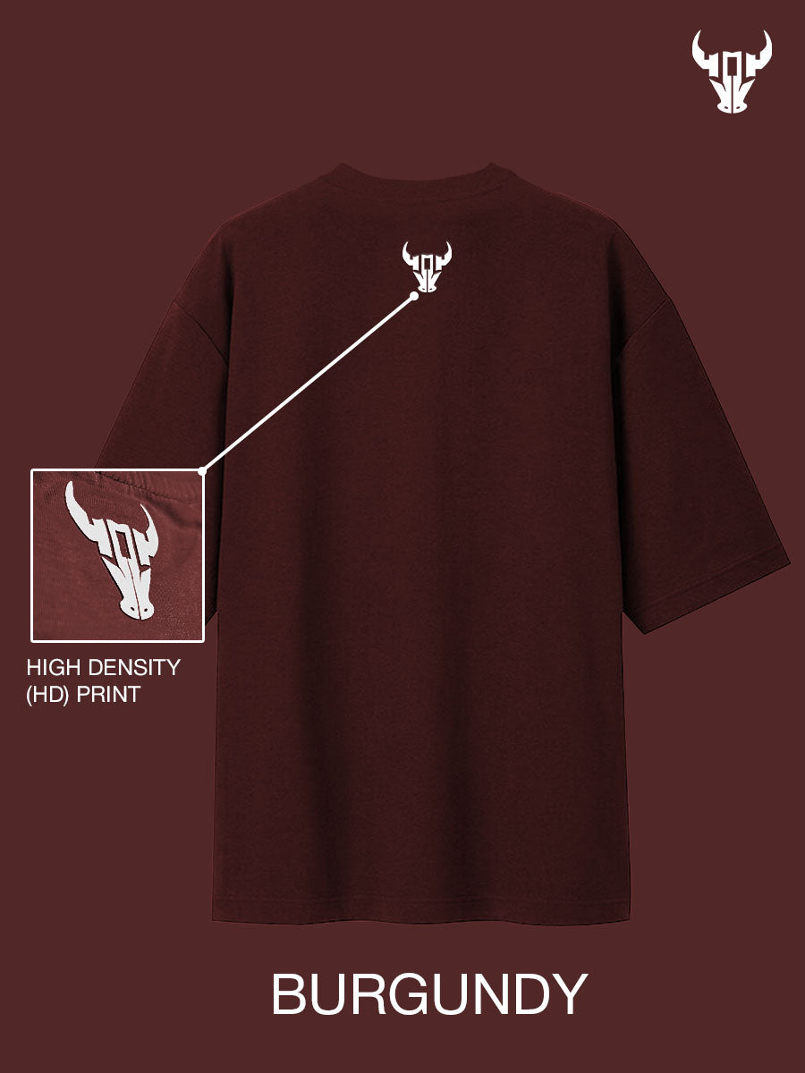 'Hustle' Burgundy Unisex Oversized Tee - House Of Hustlers