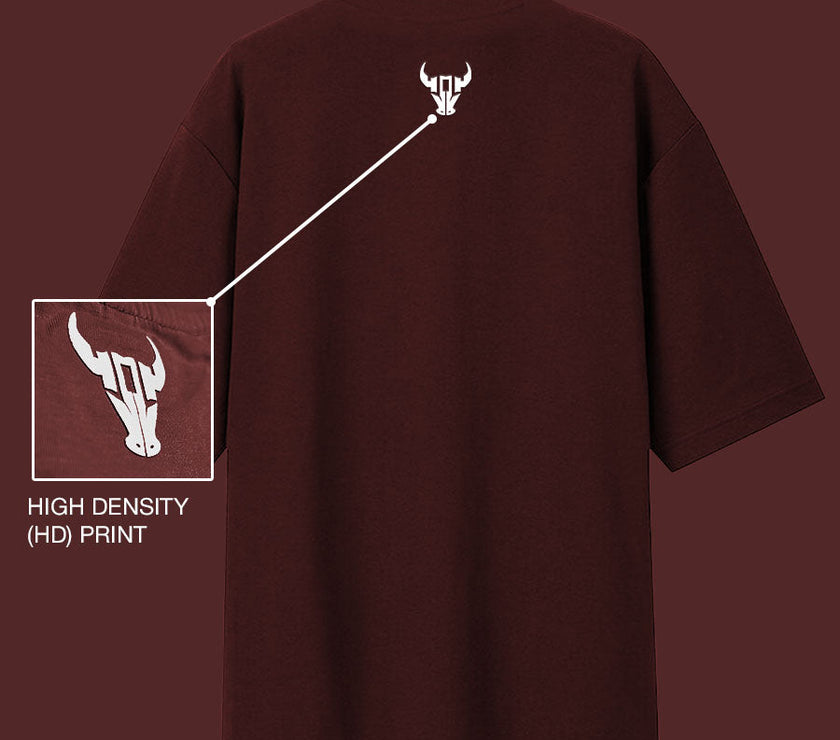 'Hustle' Burgundy Unisex Oversized Tee - House Of Hustlers
