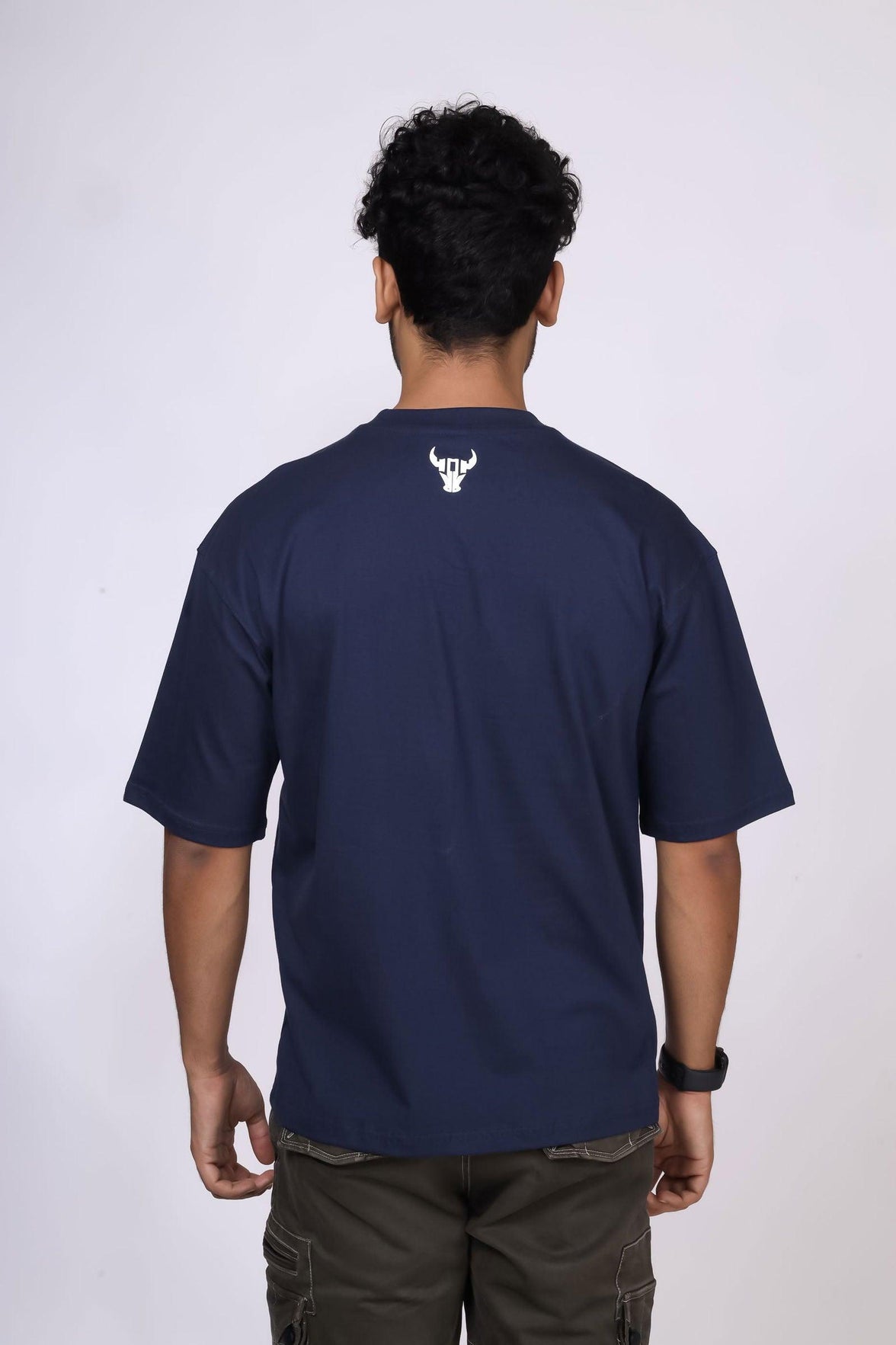 'Hustle' Navy Unisex Oversized Tee - House Of Hustlers