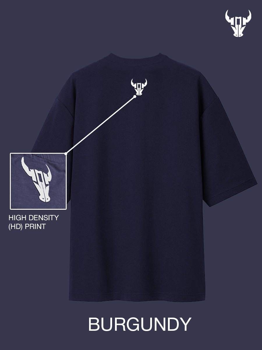 'Hustle' Navy Unisex Oversized Tee - House Of Hustlers