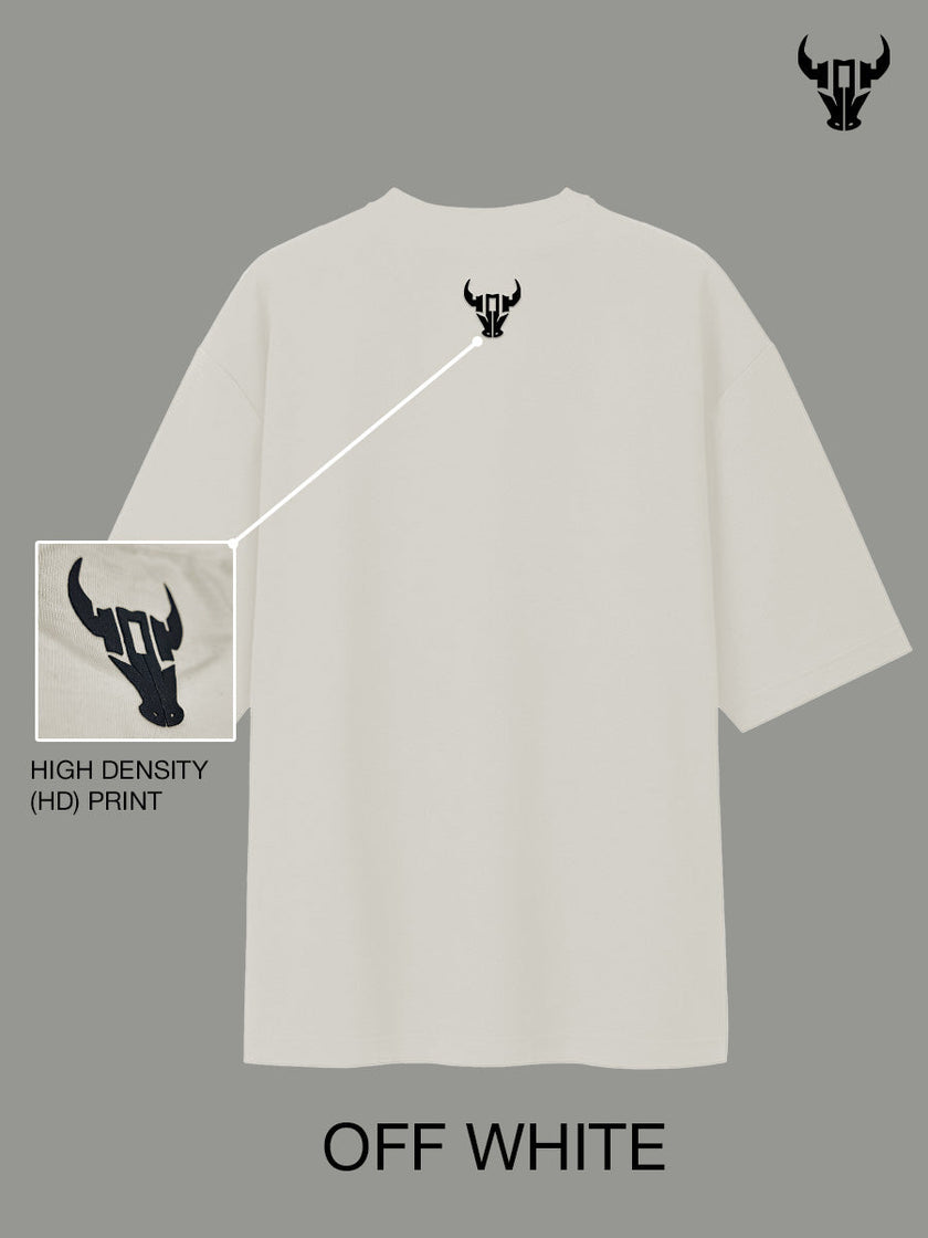 'Hustle' Off White Unisex Oversized Tee - House Of Hustlers