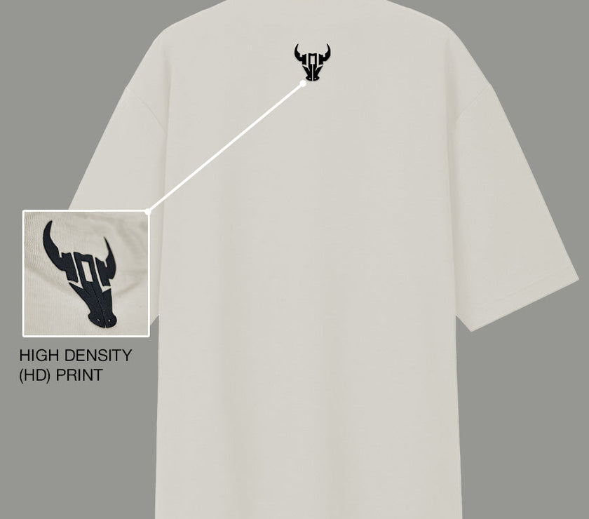 'Hustle' Off White Unisex Oversized Tee - House Of Hustlers