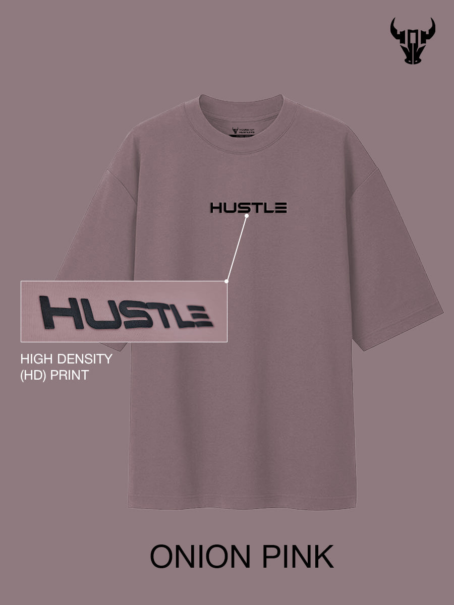 'Hustle' Onion Pink Unisex Oversized Tee - House Of Hustlers