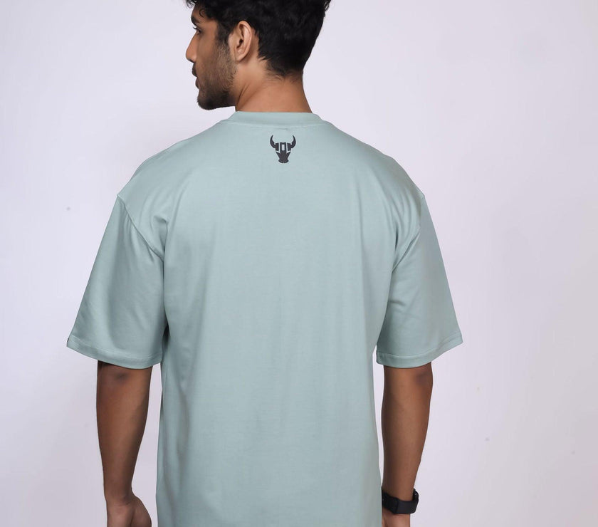 'Hustle' Sage Green Unisex Oversized Tee - House Of Hustlers