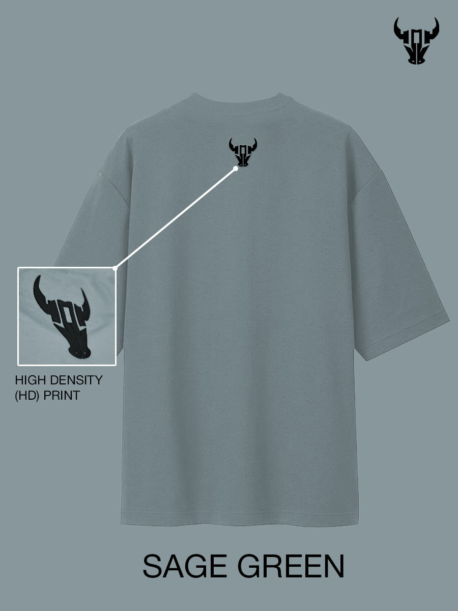 'Hustle' Sage Green Unisex Oversized Tee - House Of Hustlers