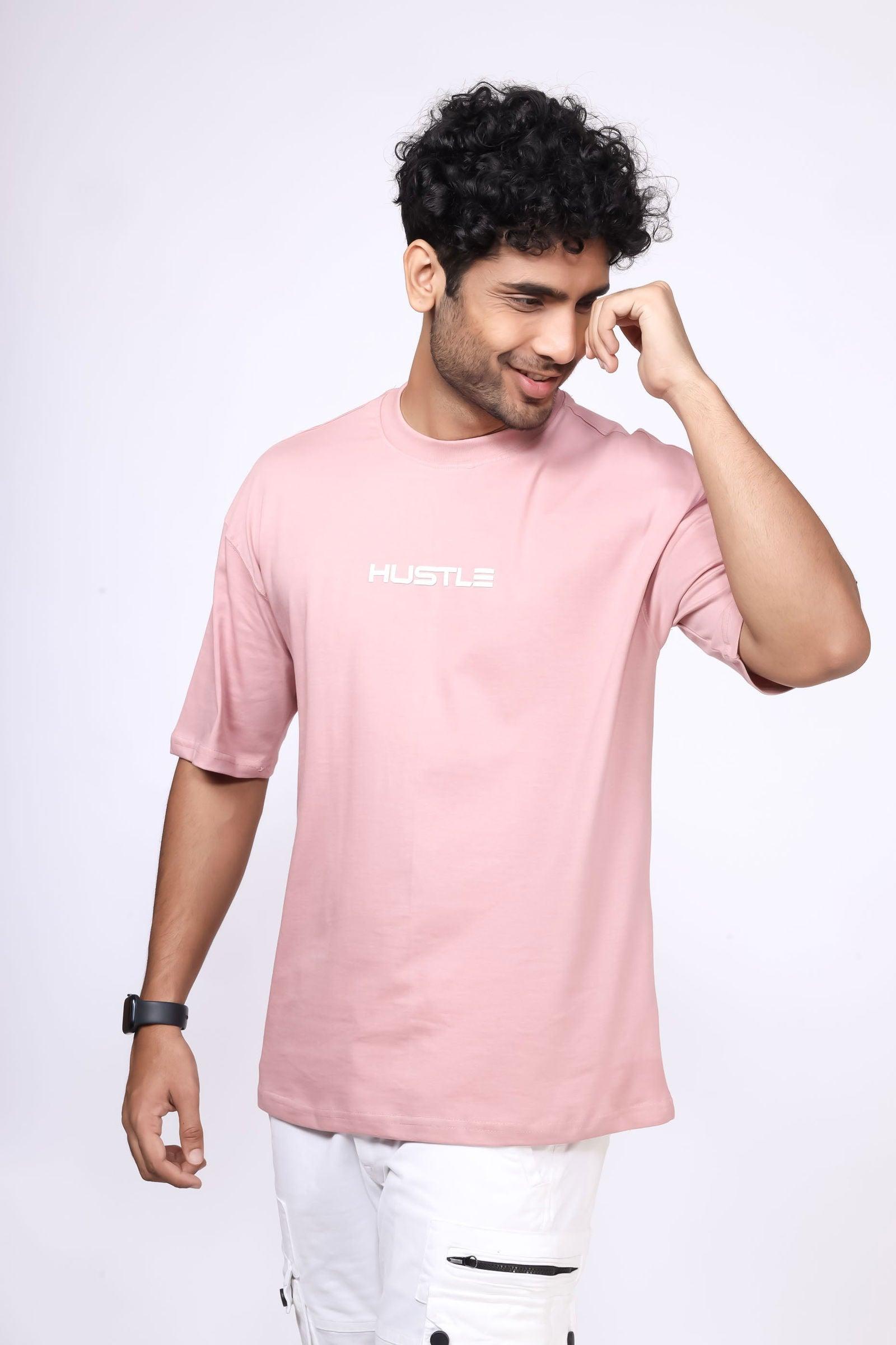 'Hustle' Salmon Pink Unisex Oversized Tee - House Of Hustlers