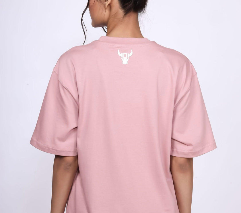 'Hustle' Salmon Pink Unisex Oversized Tee - House Of Hustlers