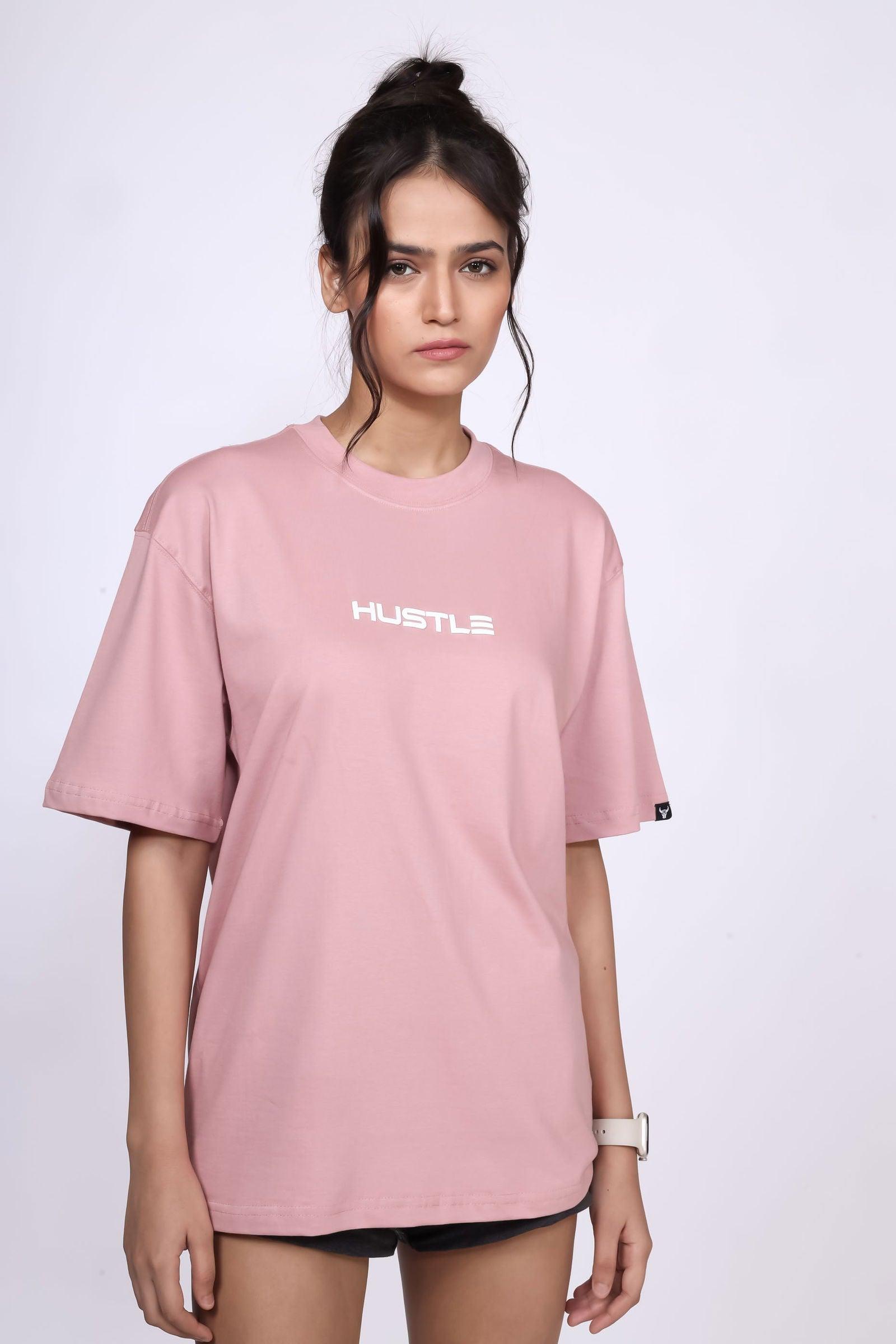 'Hustle' Salmon Pink Unisex Oversized Tee - House Of Hustlers