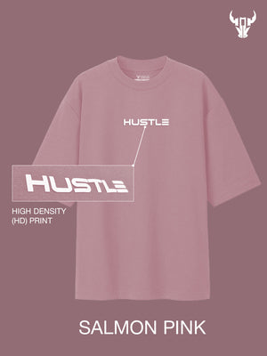 'Hustle' Salmon Pink Unisex Oversized Tee - House Of Hustlers