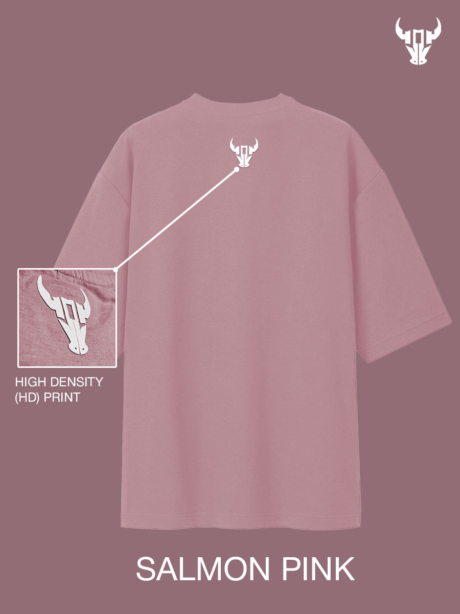 'Hustle' Salmon Pink Unisex Oversized Tee - House Of Hustlers