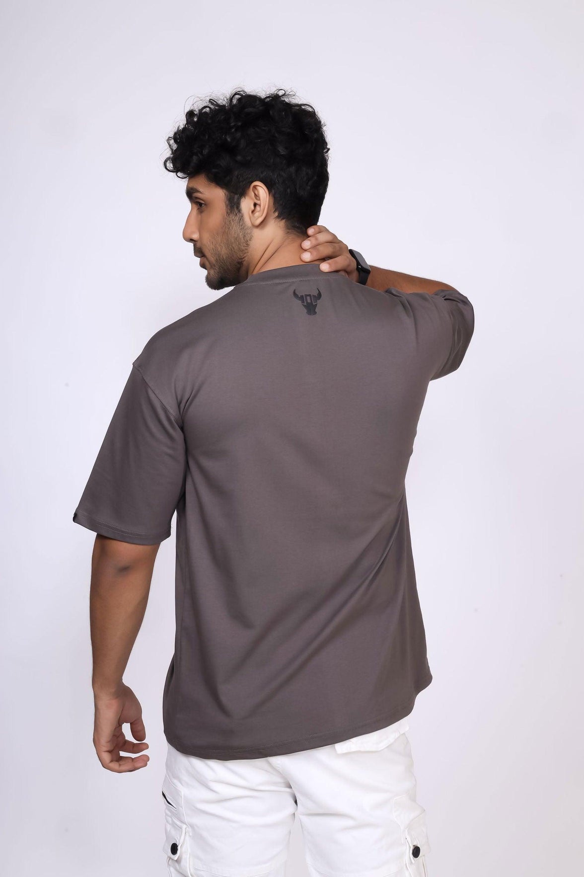 'Hustle' Steel Grey Unisex Oversized Tee - House Of Hustlers