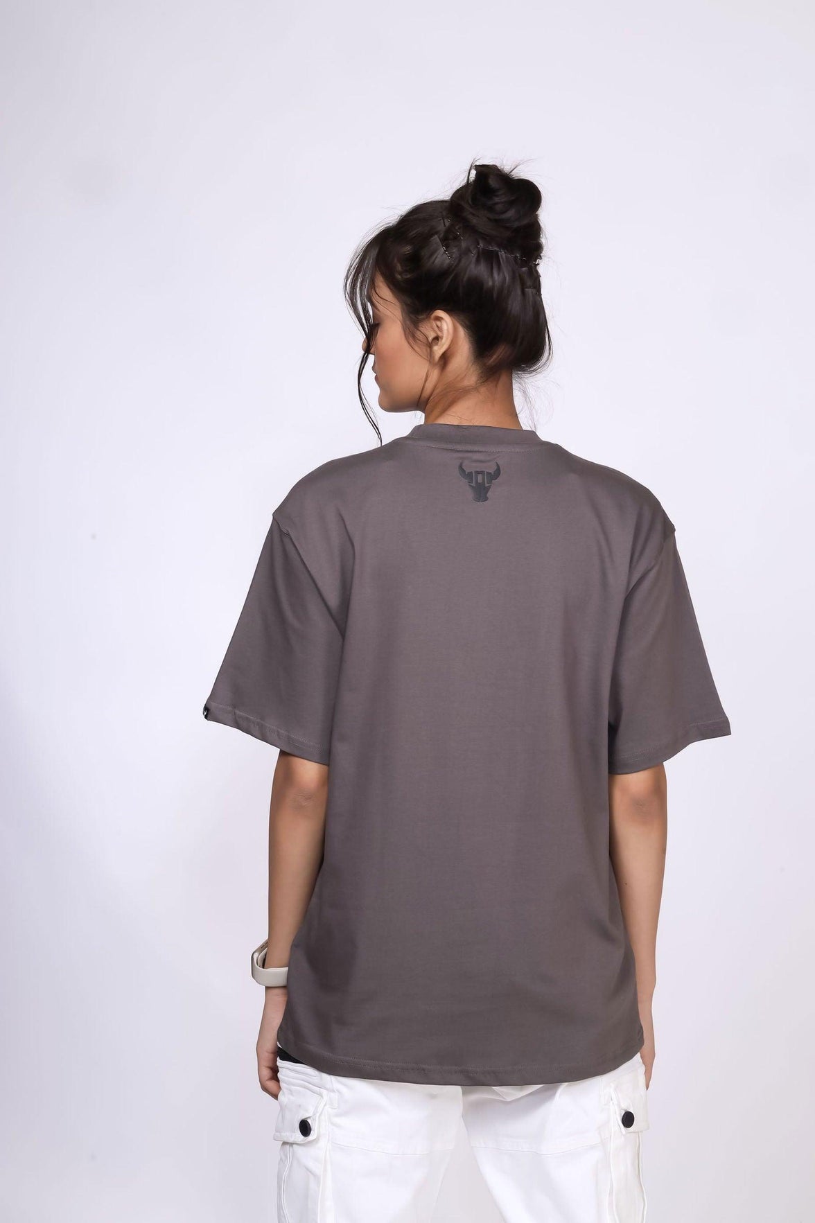 'Hustle' Steel Grey Unisex Oversized Tee - House Of Hustlers