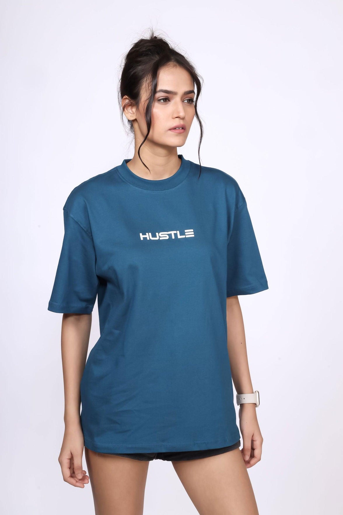 'Hustle' Teal Unisex Oversized Tee - House Of Hustlers